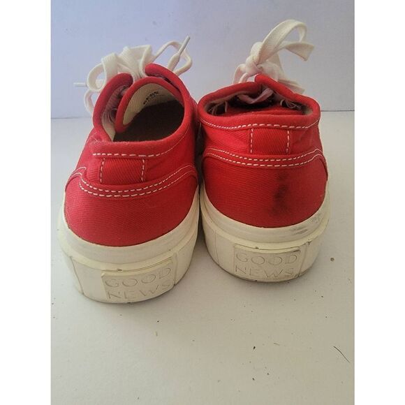 Good News Women's Red Low Top Lace Up Casual Sneaker Shoes Size 6 - Picture 4 of 7